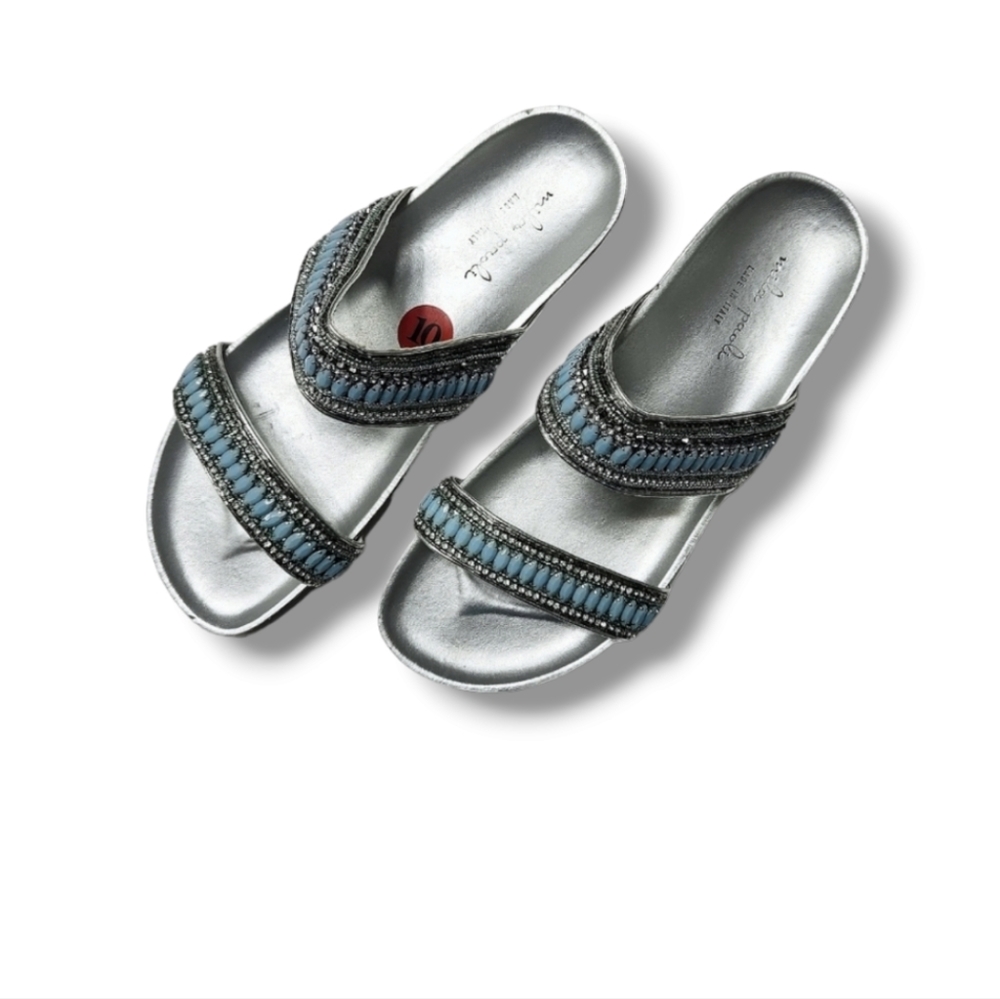 Mila Paoli Embellished Beaded Slide-on Sandals | Size 10 - Picture 9 of 9